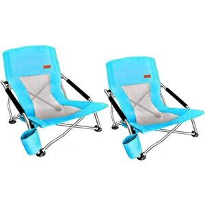Adults Low Beach Chair, Sling, Folding, Portable, Concert,‎ Kids Boat Chair